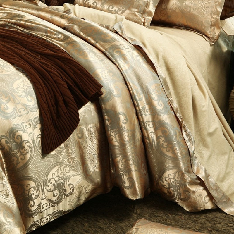 Bedding Set King Size Duvet Cover  Linen Queen Comforter Bed Gold Quilt Cover