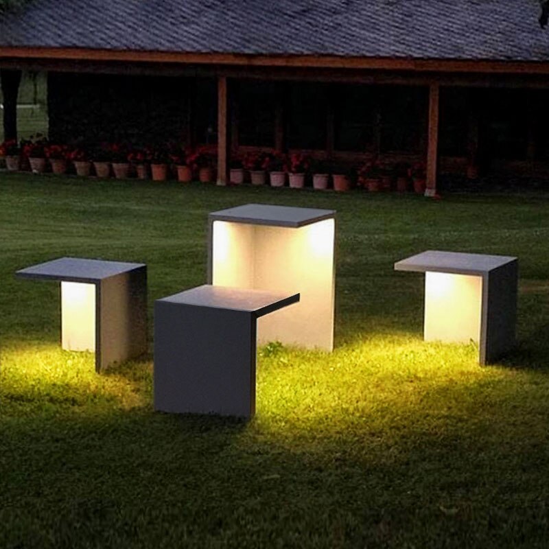 Minimalistic Abstract Outdoor Seats With Lighting