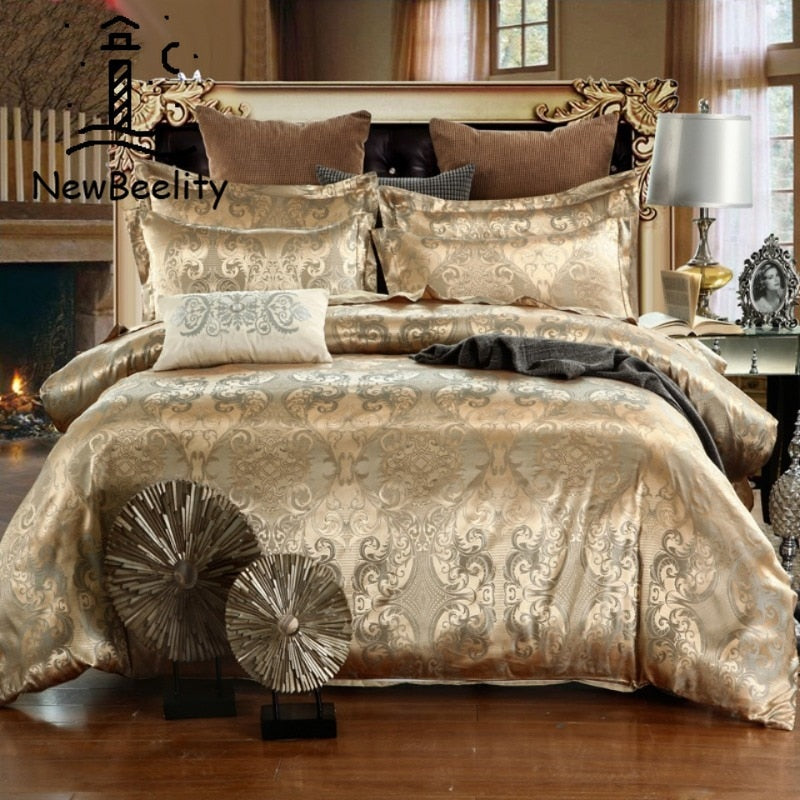 Bedding Set King Size Duvet Cover  Linen Queen Comforter Bed Gold Quilt Cover