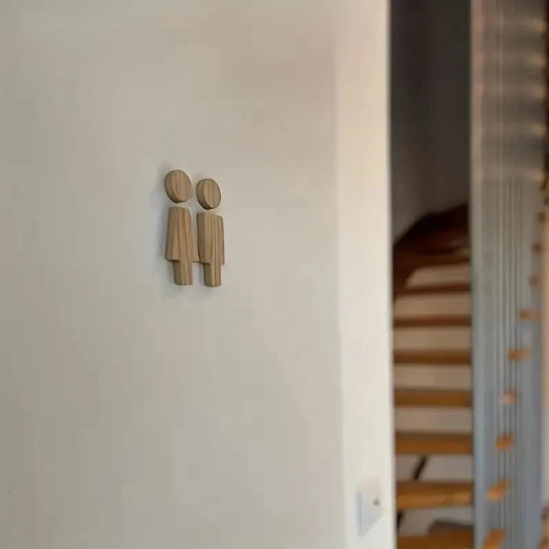 Wooden Toilet Door Signs