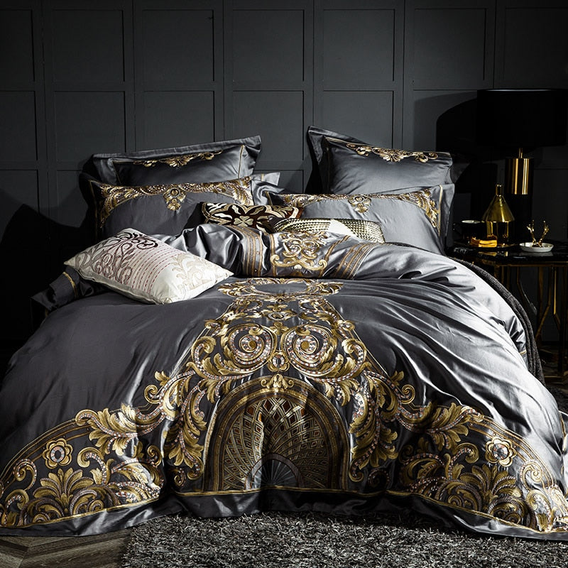 Emeraldo Satin Egyptian Cotton Duvet Cover