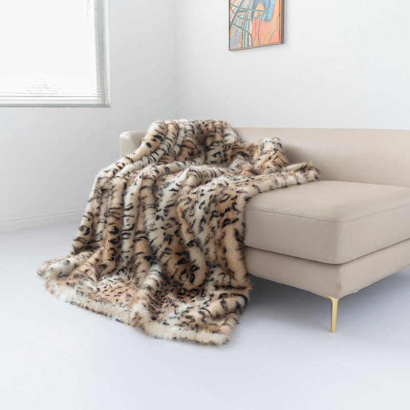 Faux Leopard Throw