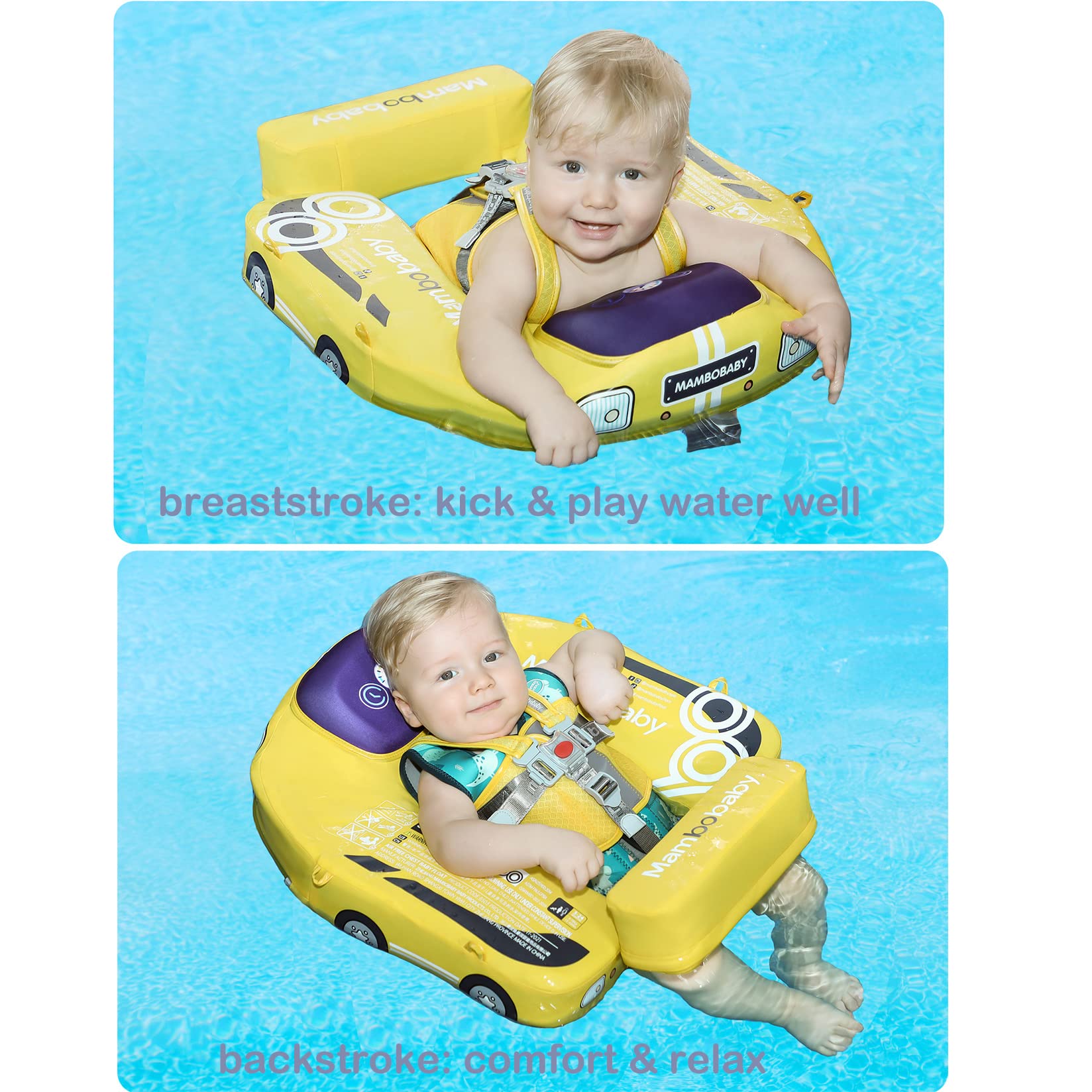 MAMBO™ BABY CAR AIRLESS FLOAT RING WITH UPF50+ CANOPY