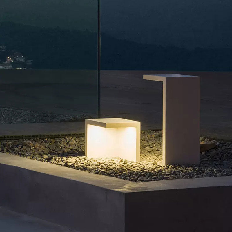 Minimalistic Abstract Outdoor Seats With Lighting