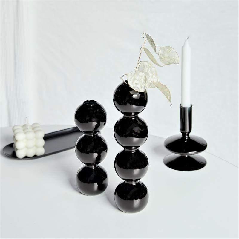 Shop 0 Creative Hydroponic Glass black candlestick glass vase candle stand Desktop Decor Home Decoration Art Nordic Home Mademoiselle Home Decor