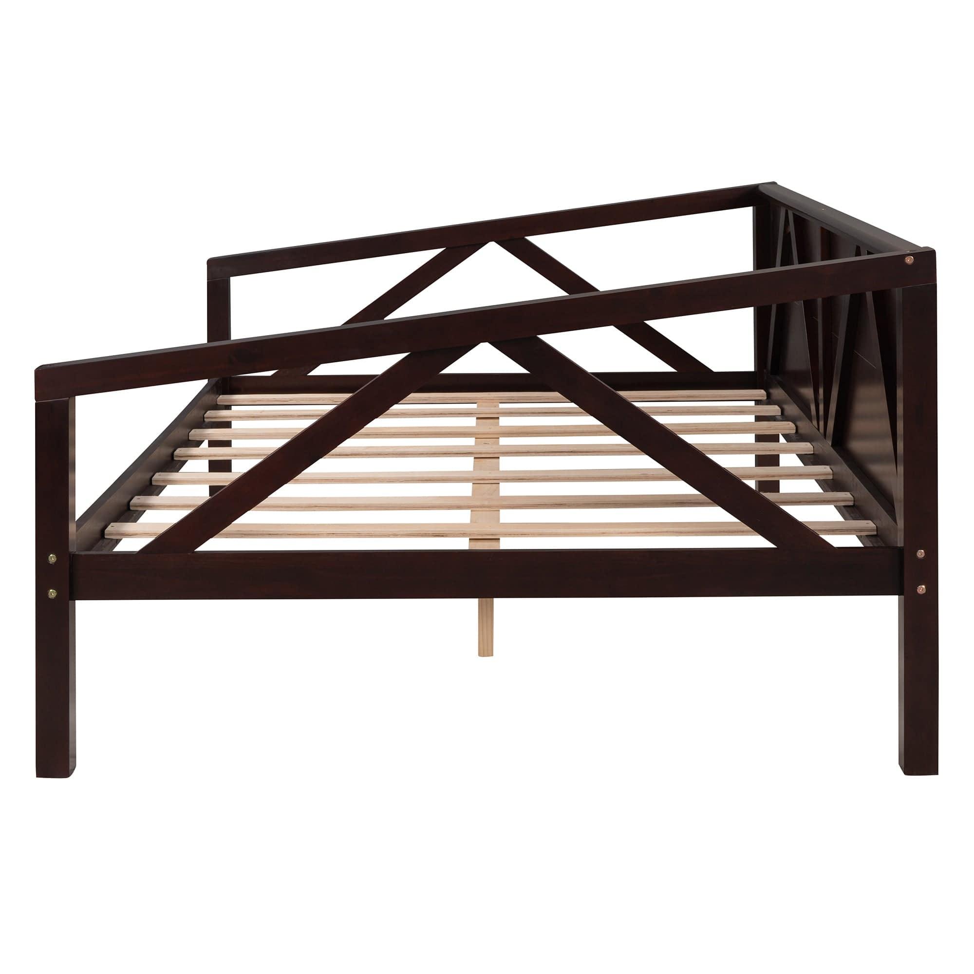 Shop Full size Daybed, Wood Slat Support, Espresso Mademoiselle Home Decor