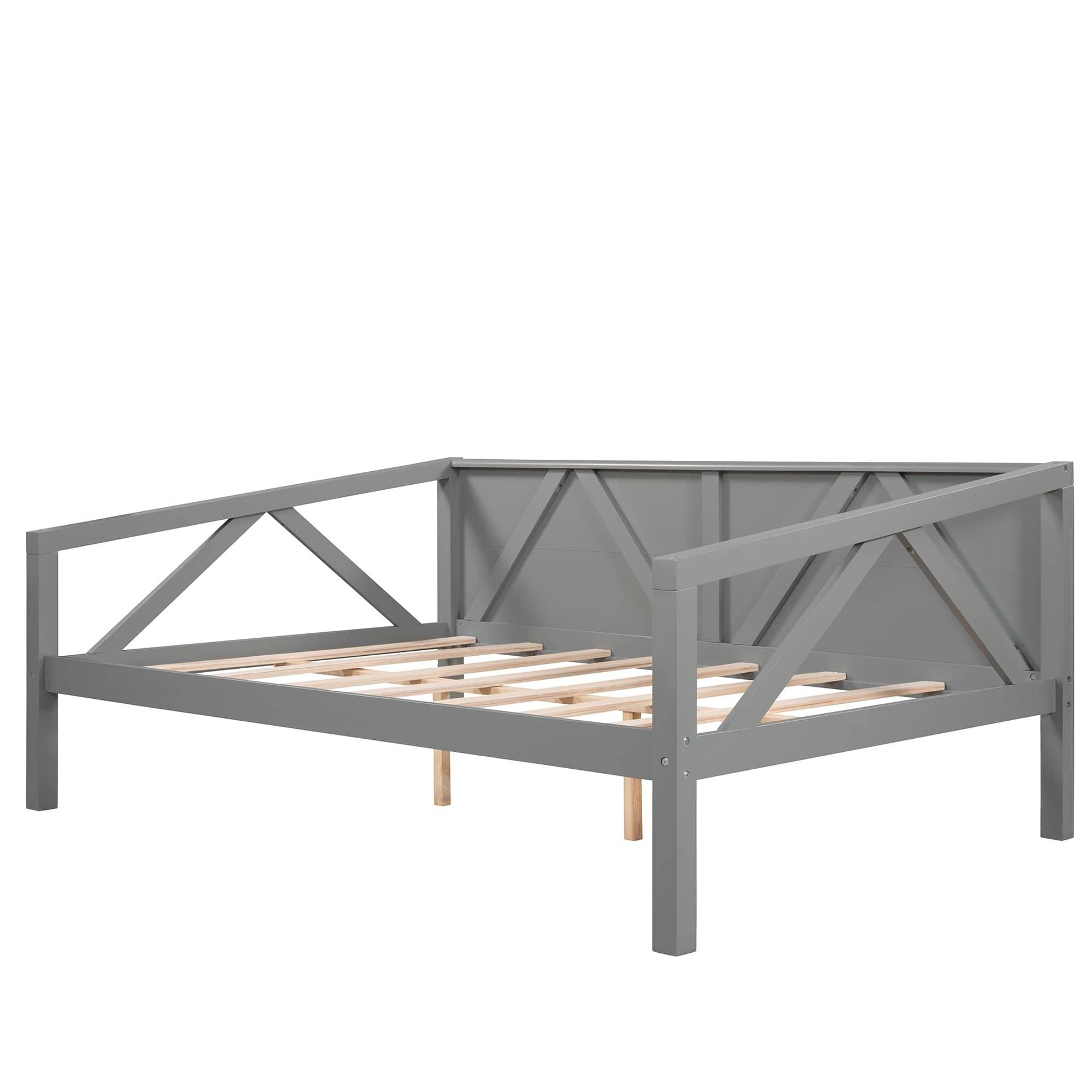 Shop Full size Daybed, Wood Slat Support, Gray Mademoiselle Home Decor