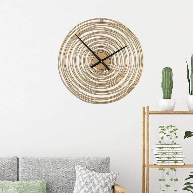 Shop 0 Morden Wall Clock Circle Nordic Brief Metal Clock Time Annual Ring Wall Hanging Living Room Home Decoration Mademoiselle Home Decor