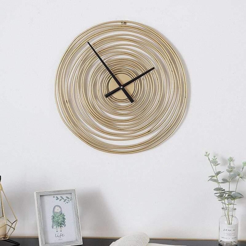 Shop 0 Morden Wall Clock Circle Nordic Brief Metal Clock Time Annual Ring Wall Hanging Living Room Home Decoration Mademoiselle Home Decor