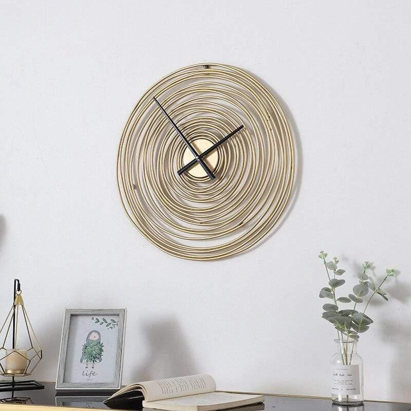 Shop 0 Morden Wall Clock Circle Nordic Brief Metal Clock Time Annual Ring Wall Hanging Living Room Home Decoration Mademoiselle Home Decor