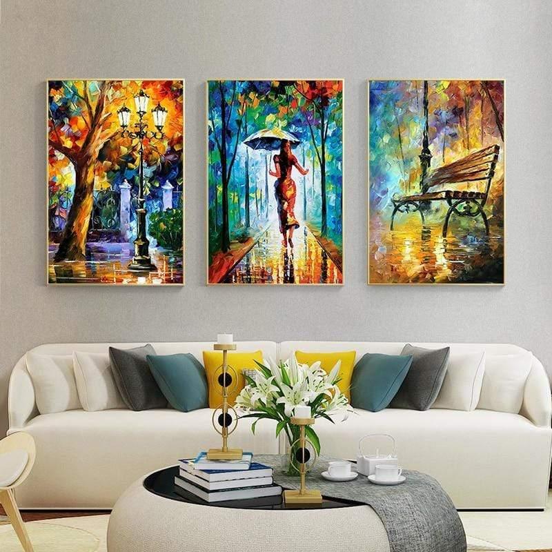 Shop 0 Abstract Landscape Wall Art Canvas Paintings Posters and Prints Forest Street Rainy Pictures for Living Rome Home Cuadros Decor Mademoiselle Home Decor