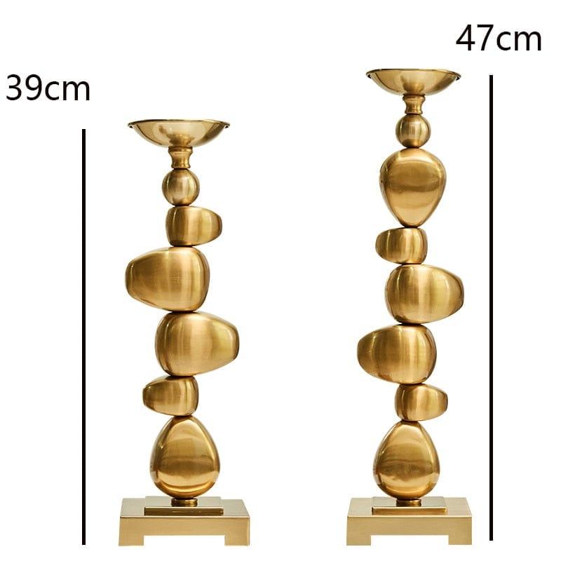 Shop 0 Luxtry Stacking Irregular Geometric Metal Blocks Ornament Candlestick Holder For Dining Table Wedding Christmas Home Decoration Mademoiselle Home Decor
