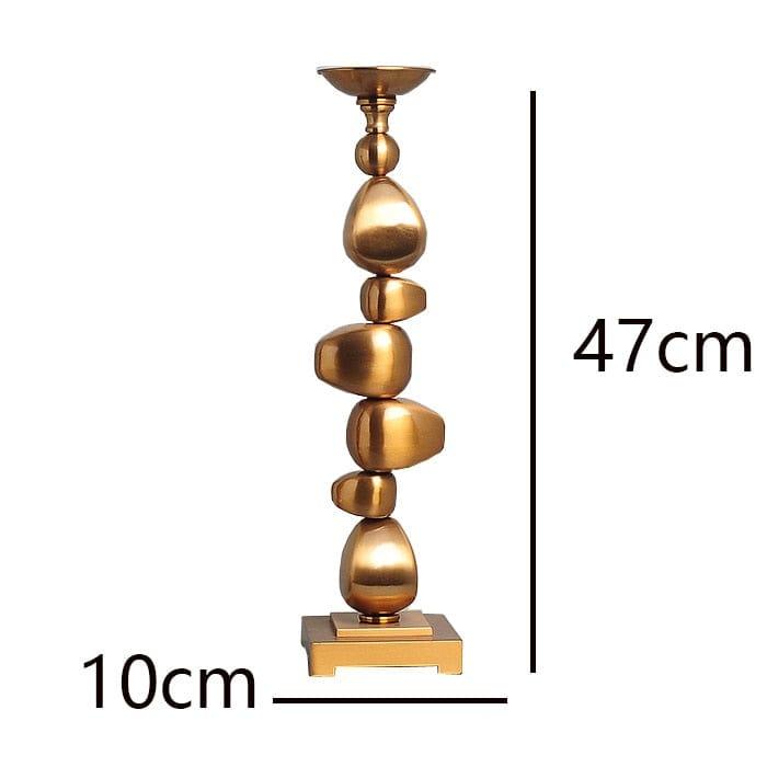 Shop 0 47cm Luxtry Stacking Irregular Geometric Metal Blocks Ornament Candlestick Holder For Dining Table Wedding Christmas Home Decoration Mademoiselle Home Decor