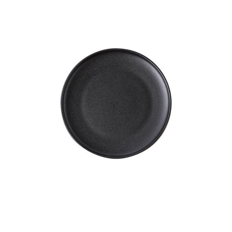 Shop 0 B-18.9cm Phnom Penh Ceramic Plate Western Steak Plate Dishes and plates sets Black matte scratch-resistant pendulum Fruit plate disc Mademoiselle Home Decor