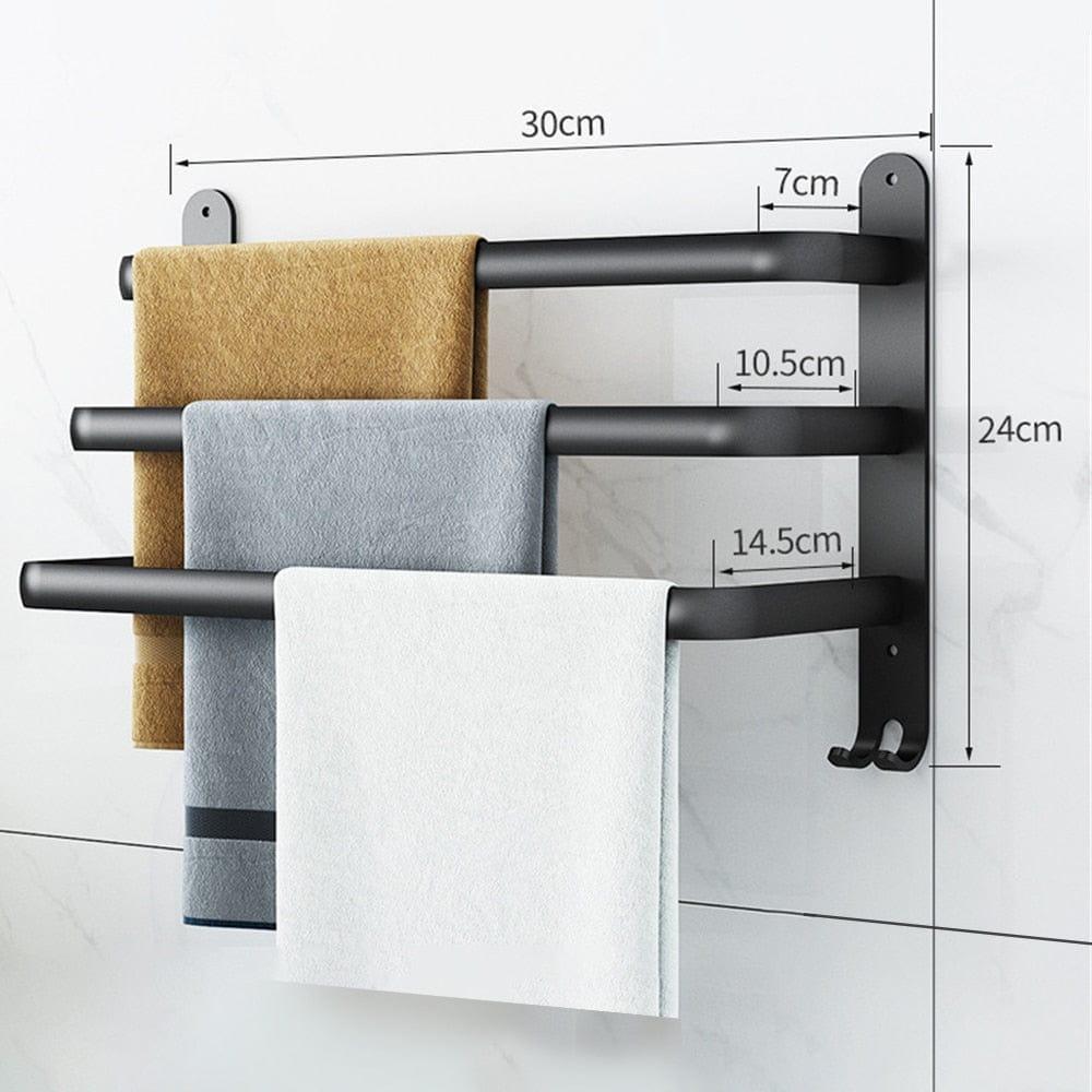 Shop 0 Three 30cm Ares Bathroom Towel Rack Mademoiselle Home Decor