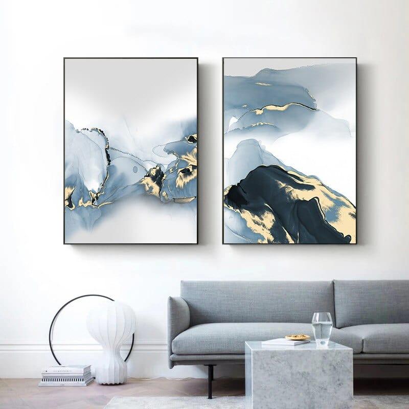 Shop 0 Abstract Fog Mountain Canvas Painting Wall Art Picture Luxury  Blue Marble Flower Poster and Print Home Decor Living Room Design Mademoiselle Home Decor