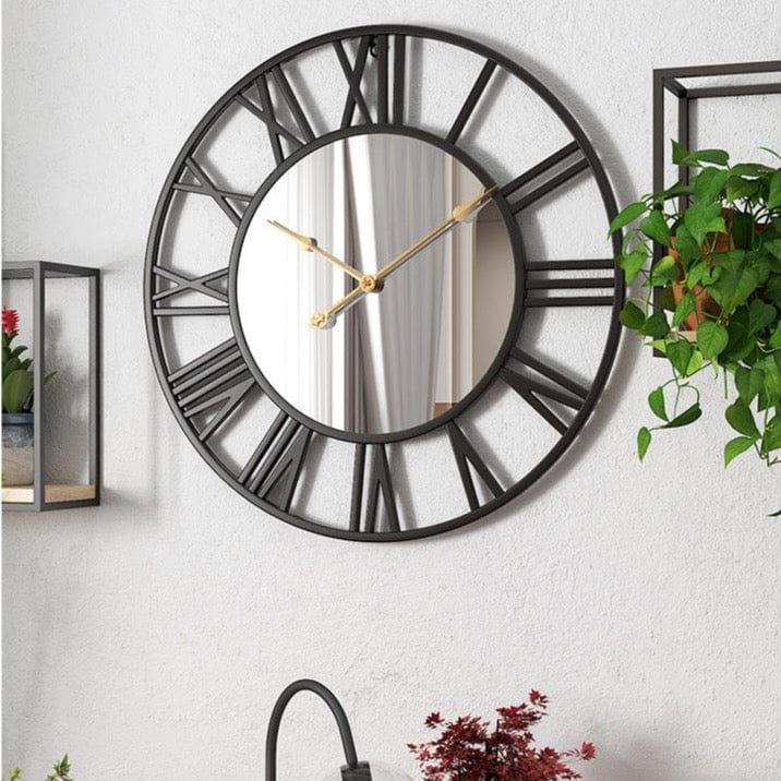 Shop 0 Round Wall Clock Metal 15mm Large Golden Silent Wall Clock Modern Design Mirror Clocks Living Room Home Decoration Battery A Mademoiselle Home Decor