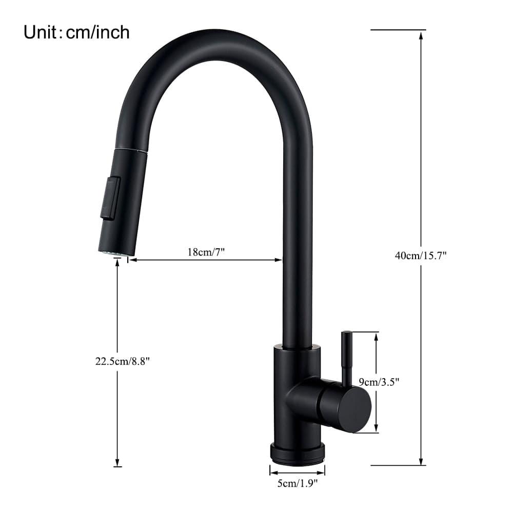 Shop 0 Free Shipping Black Kitchen Faucet Two Function Single Handle Pull Out Mixer  Hot and Cold Water Taps Deck Mounted Mademoiselle Home Decor