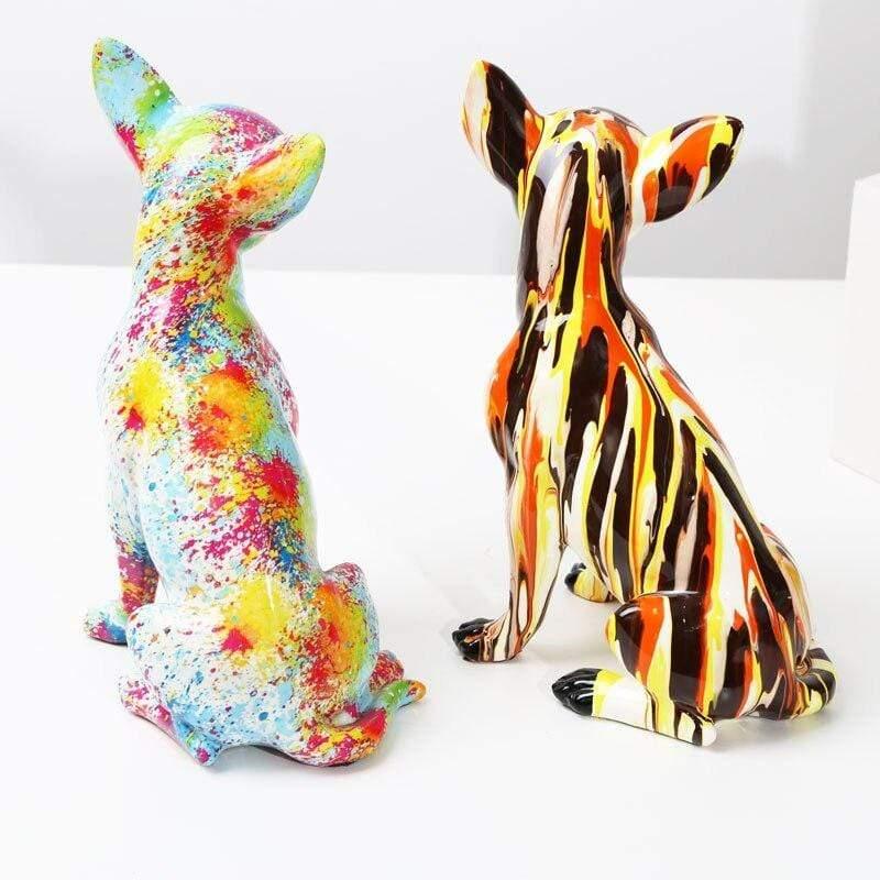 Shop 0 Creative Art Chihuahua Colorful Small Ornaments Resin Dog Crafts Home Decoration Color Modern Simple Office Desktop Craft Mademoiselle Home Decor