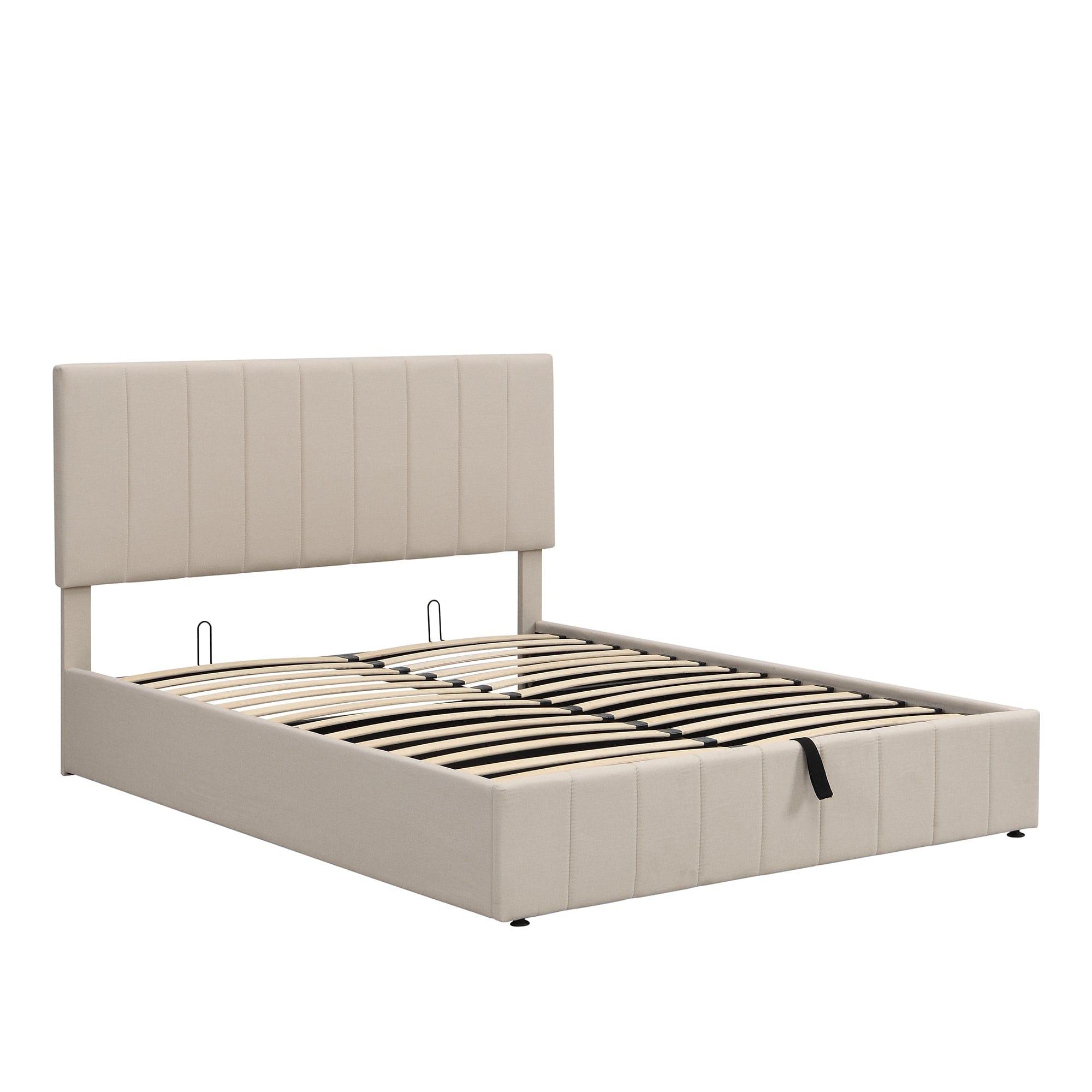 Shop Balmain Upholstered Platform Bed With Under Storage  - Queen Mademoiselle Home Decor