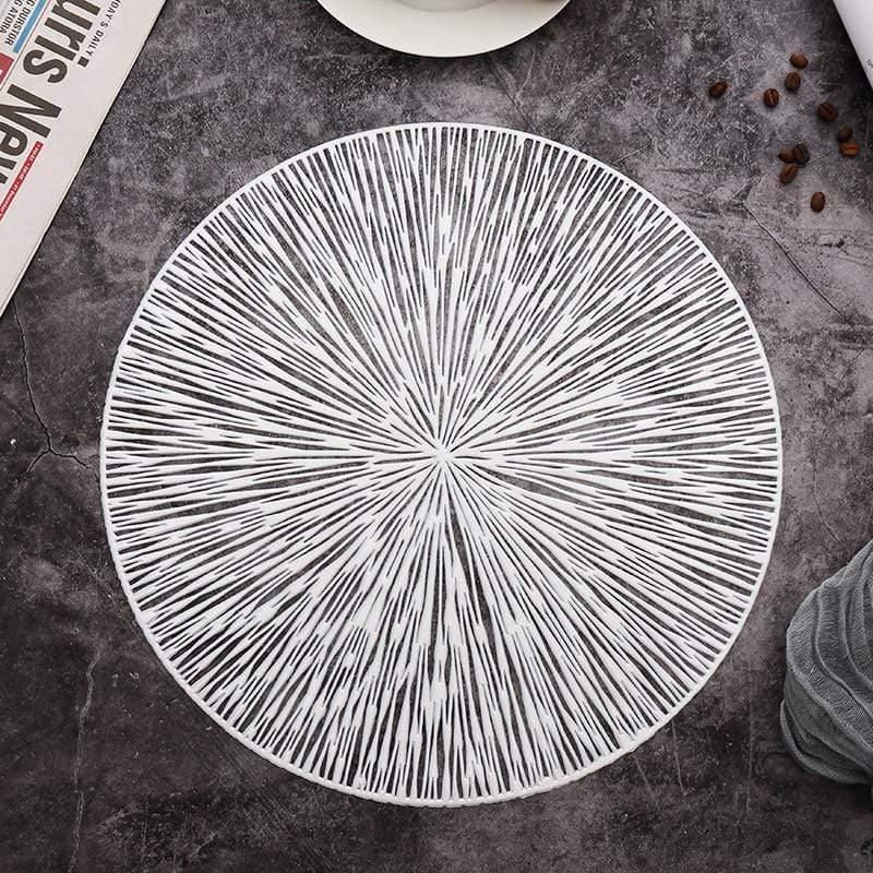 Shop 0 Silver 1 / 4 pieces / Diameter 38cm 6/4PCS Round Placemats Restaurant Hollow PVC decoration Meal Mat Anti-hot Dining Table Line Mat Steak Plate Pad Mademoiselle Home Decor