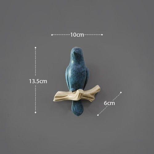 Shop 0 Texture blue 1bird / China Wall Decorations Home Accessories Living Room Hanger Resin Bird hanger key kitchen Coat Clothes Towel Hooks Hat Handbag Holder Mademoiselle Home Decor