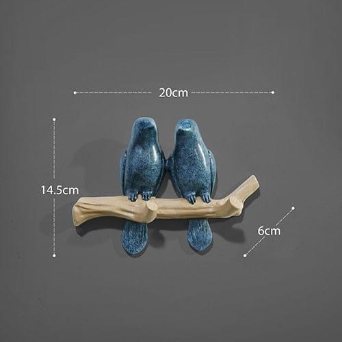 Shop 0 Texture blue 2 bird2 / China Wall Decorations Home Accessories Living Room Hanger Resin Bird hanger key kitchen Coat Clothes Towel Hooks Hat Handbag Holder Mademoiselle Home Decor