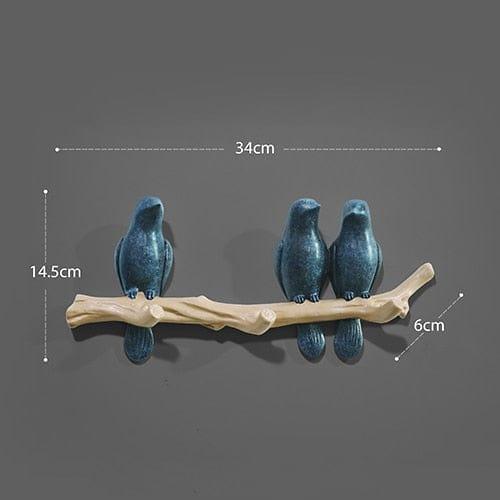 Shop 0 Texture blue 3 bird2 / China Wall Decorations Home Accessories Living Room Hanger Resin Bird hanger key kitchen Coat Clothes Towel Hooks Hat Handbag Holder Mademoiselle Home Decor