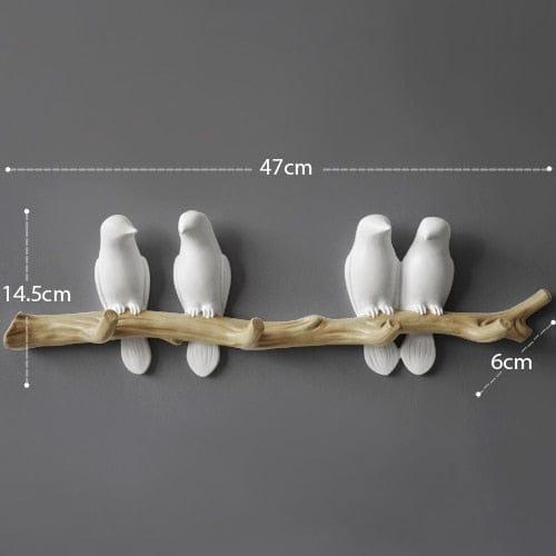 Shop 0 White 4 birds / China Wall Decorations Home Accessories Living Room Hanger Resin Bird hanger key kitchen Coat Clothes Towel Hooks Hat Handbag Holder Mademoiselle Home Decor