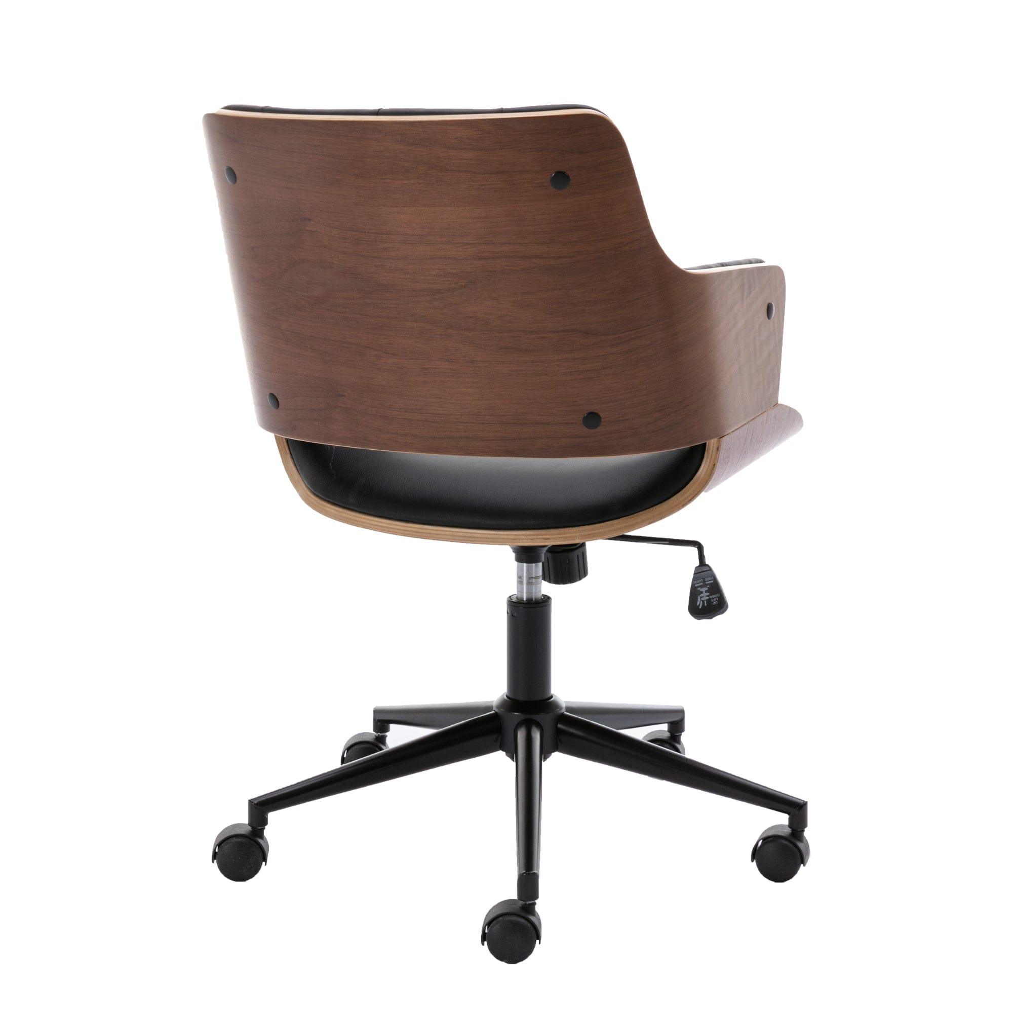 Shop HengMing Bentwood Adjustable Office Chair , black PU Leather Upholstery and black foot Mademoiselle Home Decor