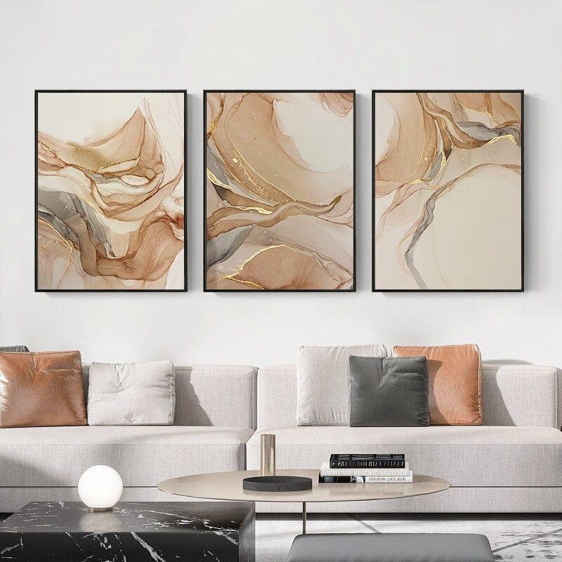 Shop 0 Beige Marble Poster Canvas Painting Nordic Modern Fashion Abstract Gold Luxury Home Decor Wall Art Print for Living Room Picture Mademoiselle Home Decor