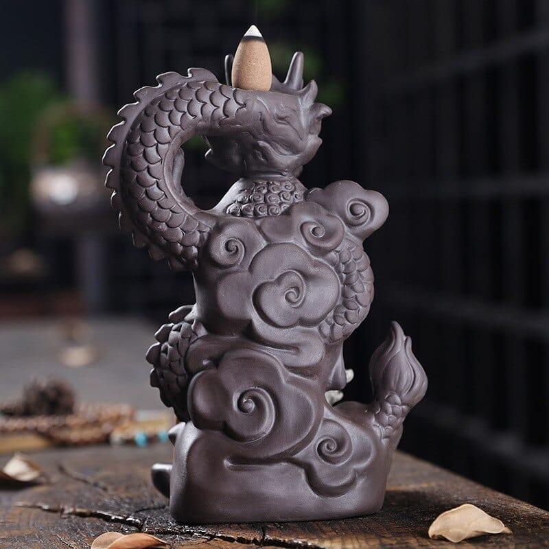 Shop 0 Purple Clay Dragon Incense Burner with 20 Cones, Waterfall Backflow Incense Holder, Aromatherapy Ornament, Zen Decor, Home Decor Mademoiselle Home Decor