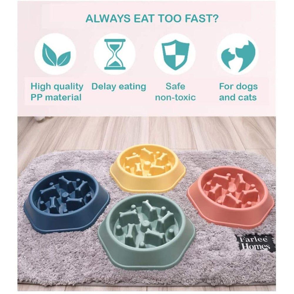 Shop 0 Pet Dog Bowl Dog Slow Feeder Bowl Puppy Cat Slow Eating Dish Bowl Anti-Gulping Food Plate Feeding Dog Cat Food Bowl Pet Supplies Mademoiselle Home Decor