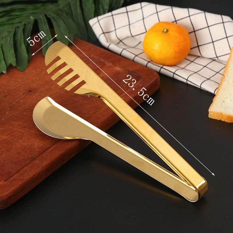 Shop 0 18-Styles Gold BBQ Food Tongs Steak Clip Stainless Steel Hollow Cake Bread Grill Clamp Cooking Utensils Kitchen Accessories Mademoiselle Home Decor