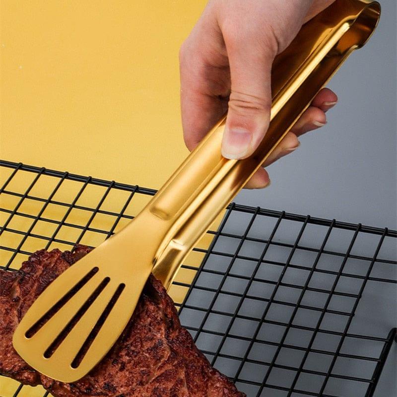 Shop 0 18-Styles Gold BBQ Food Tongs Steak Clip Stainless Steel Hollow Cake Bread Grill Clamp Cooking Utensils Kitchen Accessories Mademoiselle Home Decor