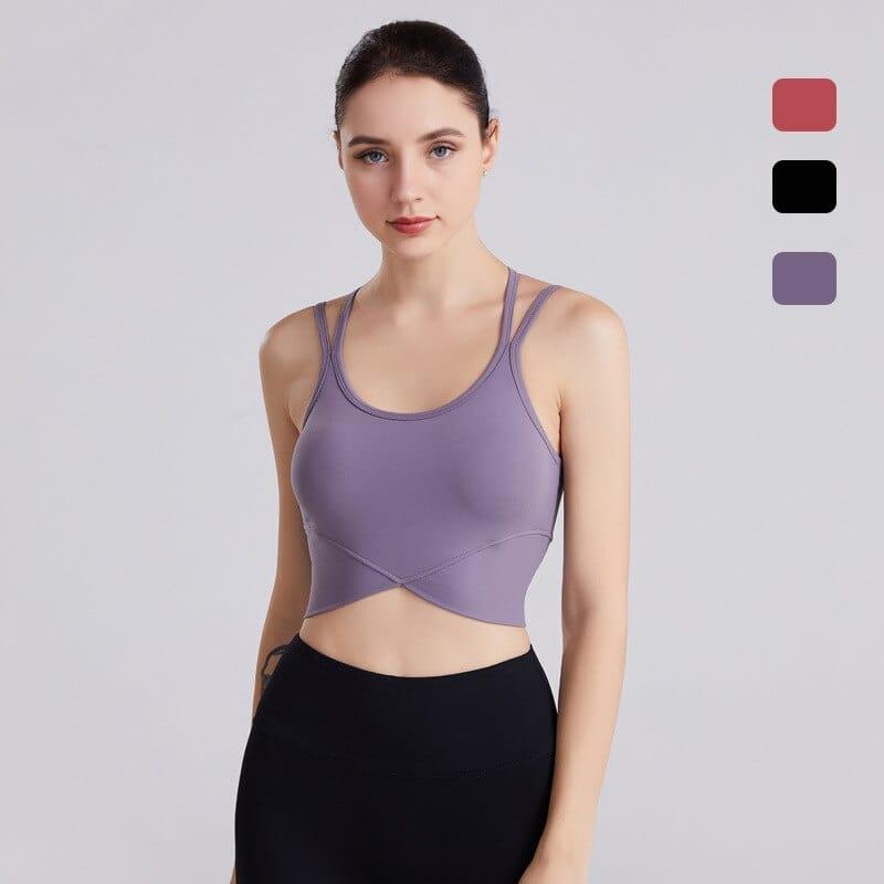 Shop 0 Yoga Tops Fitness Running Fitness Bra Sports Underwear Women High-Intensity Shockproof Gathering Cross-Shape With Pad Mademoiselle Home Decor