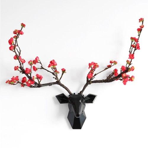 Shop 0 Black S 1 Resin Deer Head 3d Wall Decor Resin Statue Decoration Accessories Living Room Wall Statue Sculpture Mordern Art Animal Head Mademoiselle Home Decor