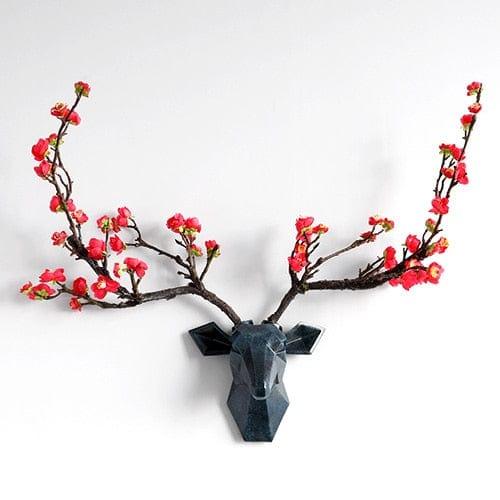 Shop 0 Texture blue S 1 Resin Deer Head 3d Wall Decor Resin Statue Decoration Accessories Living Room Wall Statue Sculpture Mordern Art Animal Head Mademoiselle Home Decor