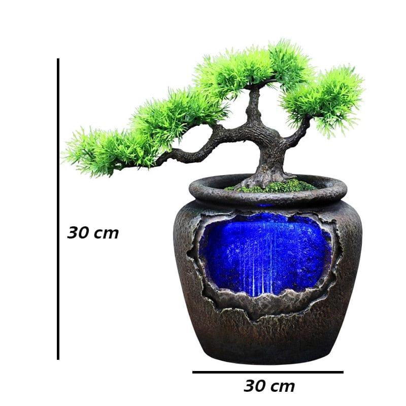 Shop 0 7Color Led Change Creative Indoor Resin Flower Pot Flowing Water Sound Waterfall Fountain Garden Feng Shui Simulation Tree Craft Mademoiselle Home Decor