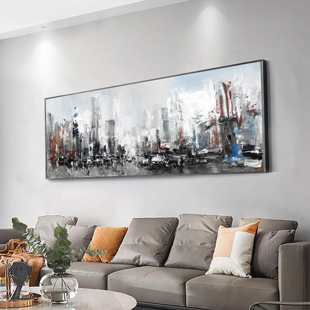 Shop 0 Large Size Abstract City Building Canvas Painting Modern Landscape Posters And Prints Wall Art For Living Room Home Decoration Mademoiselle Home Decor