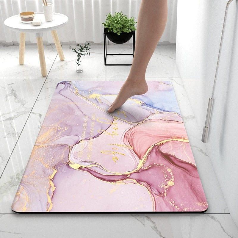 Shop 0 2 / 50x80cm Bathroom Rugs Soft Diatomaceous Earth Floor Mat Super Absorbent Toilet Carpet Door Foot Mats Bath Non-slip Rubber Shower Rug Pad Mademoiselle Home Decor