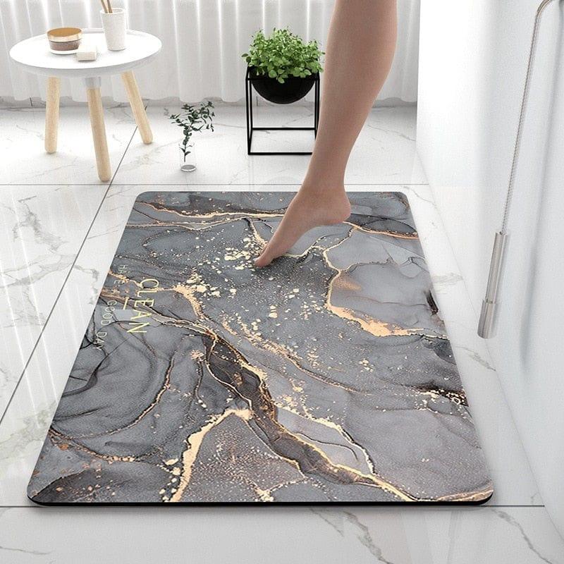 Shop 0 12 / 50x80cm Bathroom Rugs Soft Diatomaceous Earth Floor Mat Super Absorbent Toilet Carpet Door Foot Mats Bath Non-slip Rubber Shower Rug Pad Mademoiselle Home Decor