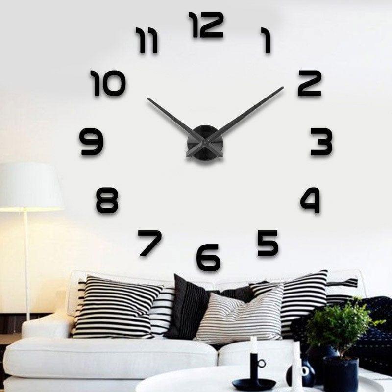 Shop 0 Black Black Center / 27inch(2D) Fashion 3D big size wall clock mirror sticker DIY brief living room decor meetting room wall clock Mademoiselle Home Decor