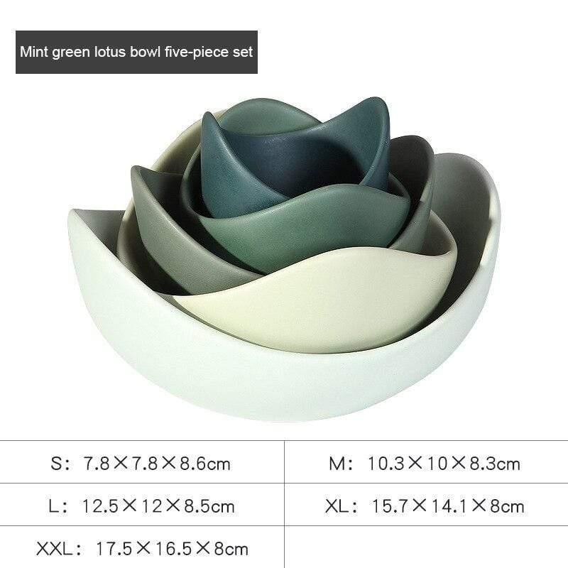 Shop 127838004 Green 5pcs Cordona Bowls Collection Mademoiselle Home Decor