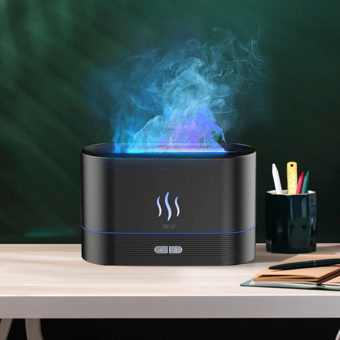 Shop 0 REUP Flame Aroma Diffuser Air Humidifier Ultrasonic Cool Mist Maker Fogger LED Essential Oil Jellyfish Difusor Fragrance Home Mademoiselle Home Decor