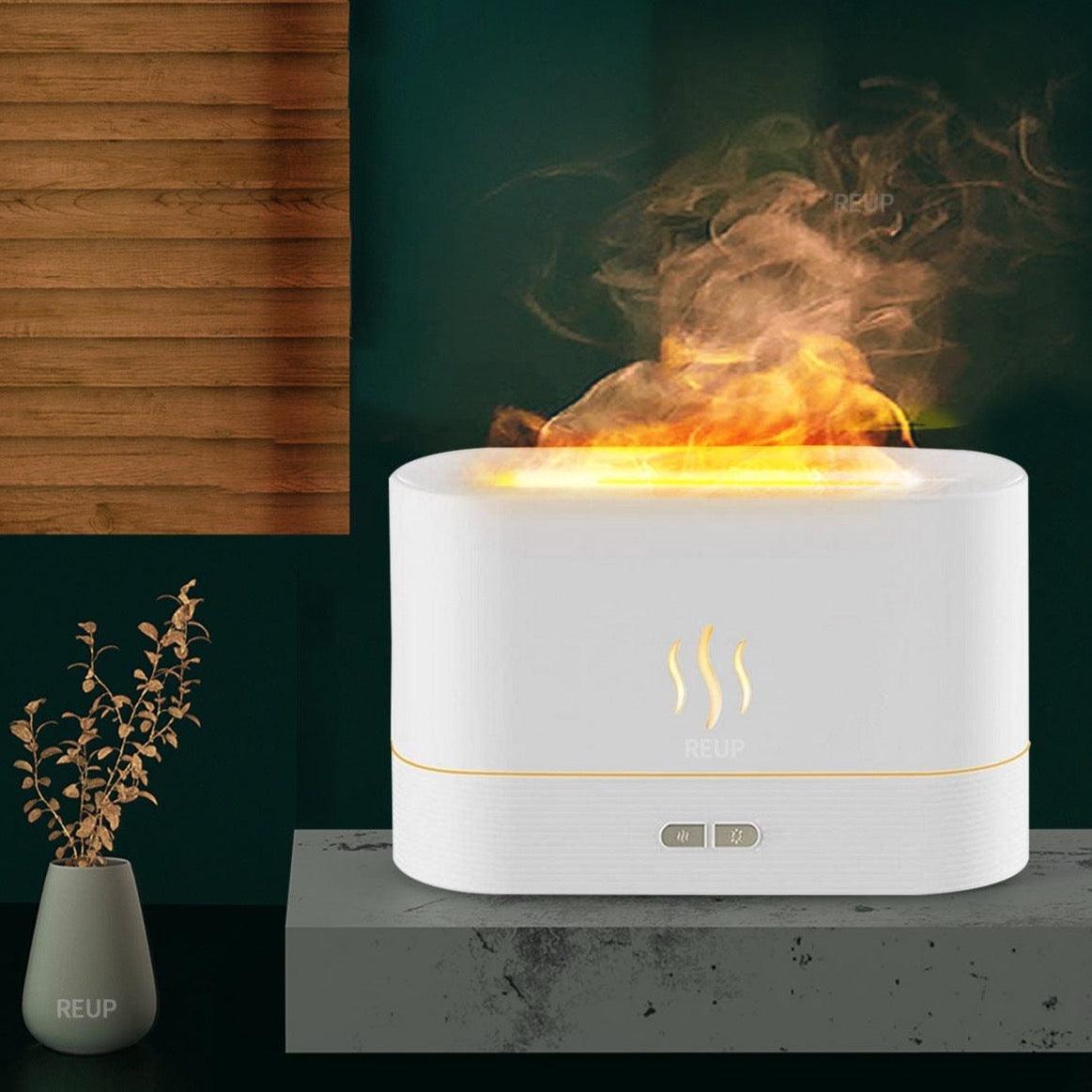 Shop 0 REUP Flame Aroma Diffuser Air Humidifier Ultrasonic Cool Mist Maker Fogger LED Essential Oil Jellyfish Difusor Fragrance Home Mademoiselle Home Decor