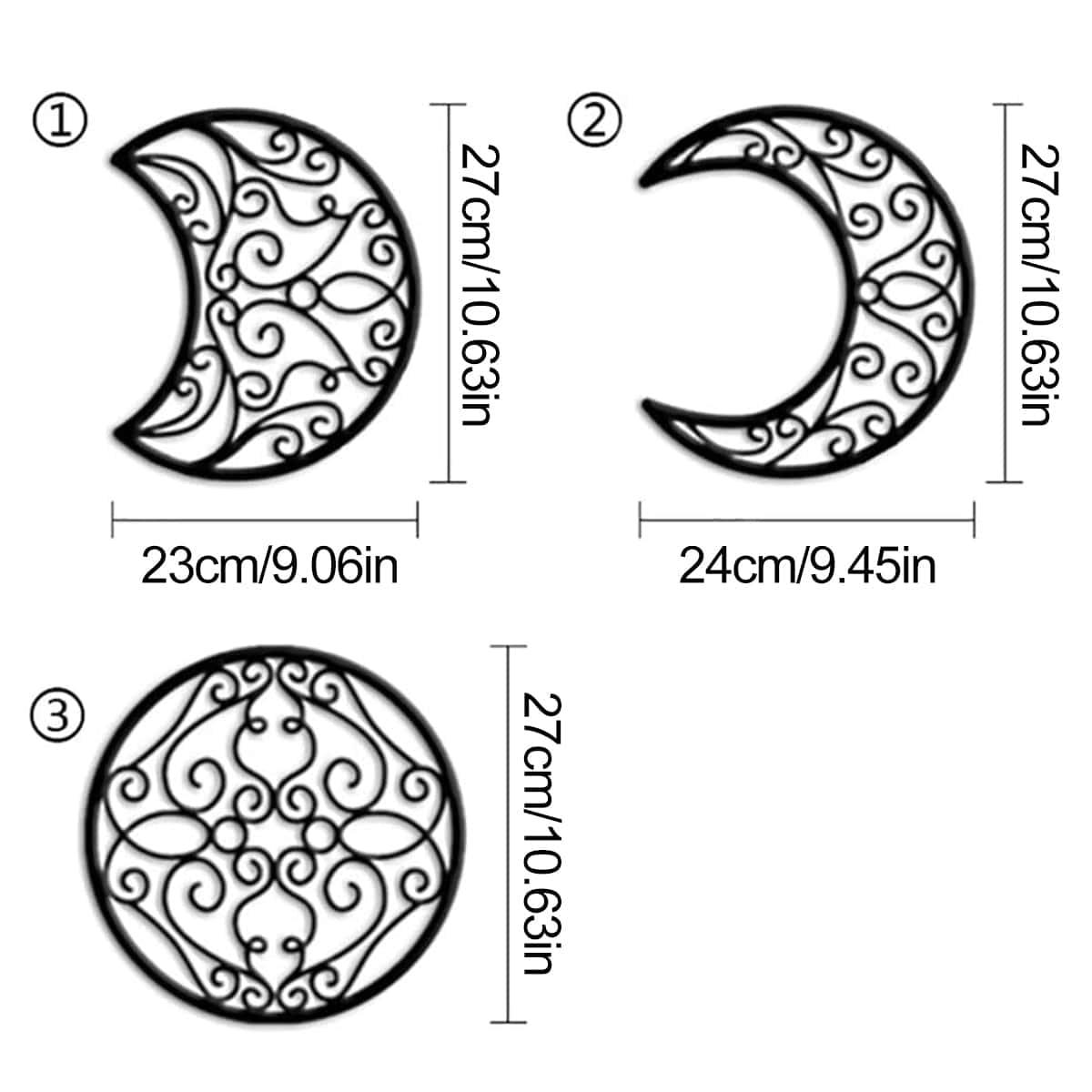 Shop 0 5pcs 3D Wooden Moon Phases Wall Decorative Natural Design Moon Cycle Variation Decorative Creative Bohemian Wall-mounted Decor Mademoiselle Home Decor