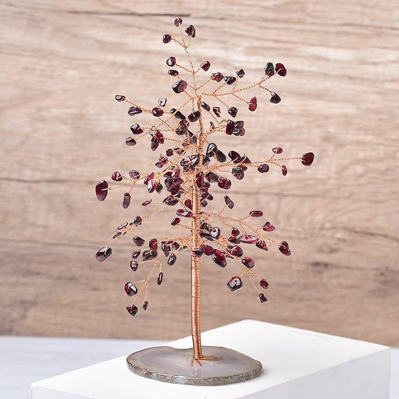 Shop 0 Garnet / 1 piece Natural Amethyst Rose Quartz Tree of Life Rock Mineral Location Theory Reiki Healing Decora Home Tion DIY Gift MineralDecoration Mademoiselle Home Decor