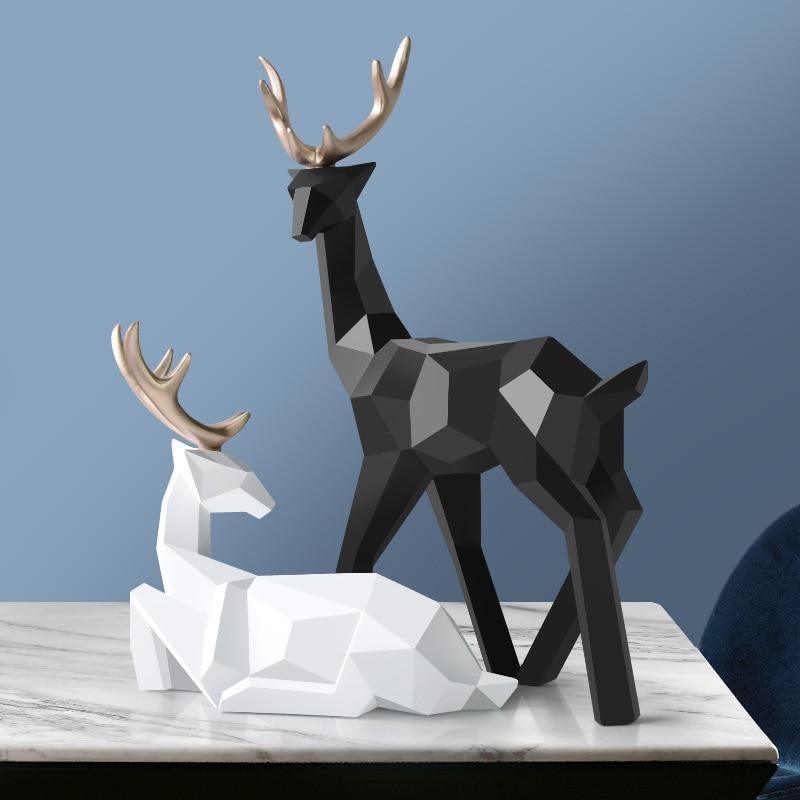 Shop 200044142 black and white Deer Sculpture Mademoiselle Home Decor