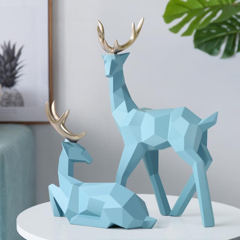 Shop 200044142 Blue Deer Sculpture Mademoiselle Home Decor